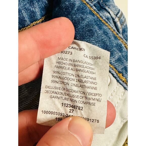 LEE Blue Medium Wash Cotton Denim Low Rise Mini Skirt Size 27 - Picture 9 of 9